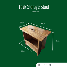 Load image into Gallery viewer, Teak Storage Stool
