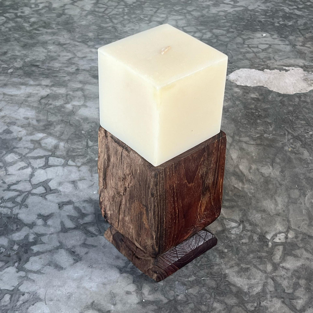 Vintage Teak Candle Holder (incl. candle) #7